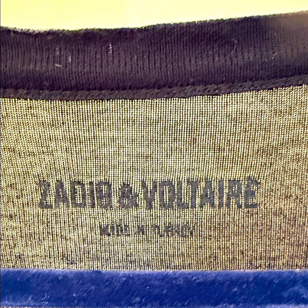 Zadig & Voltaire Men's Gray and Black sheer T